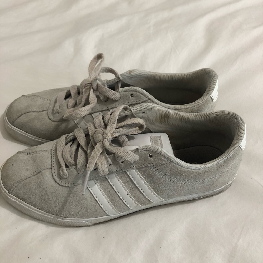 Gray suede adidas sneakers size 7